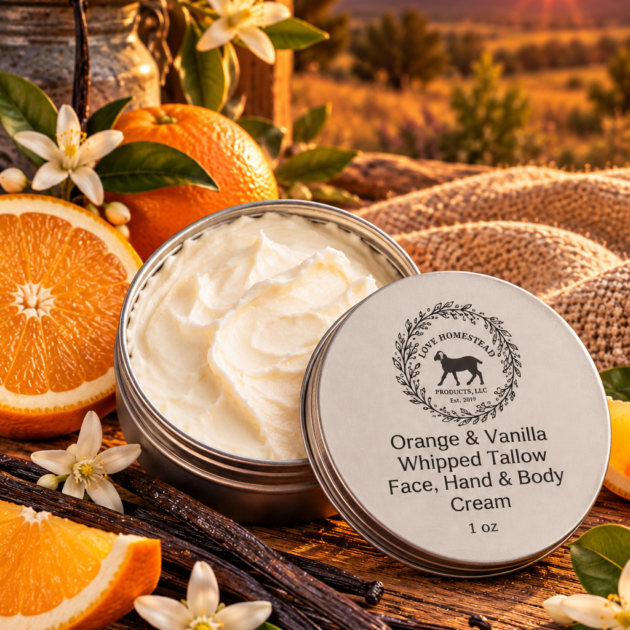 Orange & Vanilla – Whipped Tallow Face, Hand & Body Cream